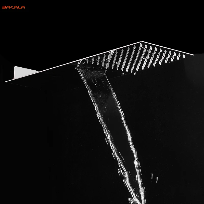 bakala rectangle bathroom stainless steel rain shower head rainfall bath shower chrome top sprayer highpressure rainfall shower free global shipping