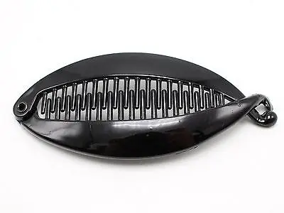 5 Black Plastic Twisted Fish Tail Banana Hair Clips Comb Clamp 120mm DIY Craft