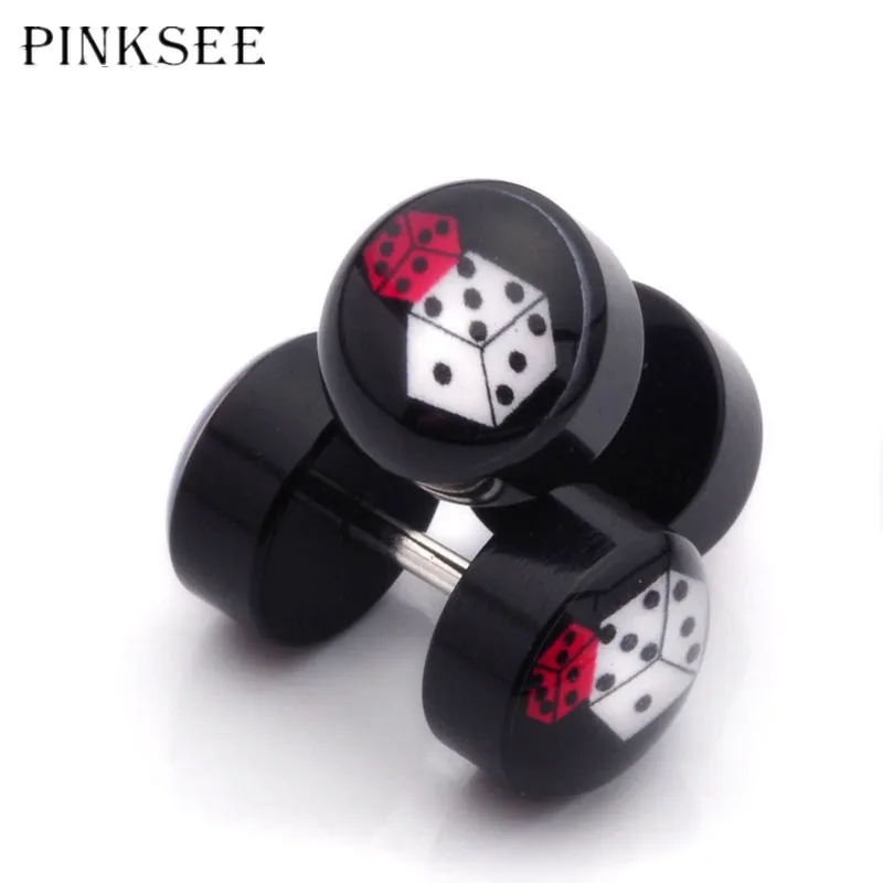 PINKSEE 1 пара панк Акриловые Черные Поддельные женские мужские Плаги для ушей