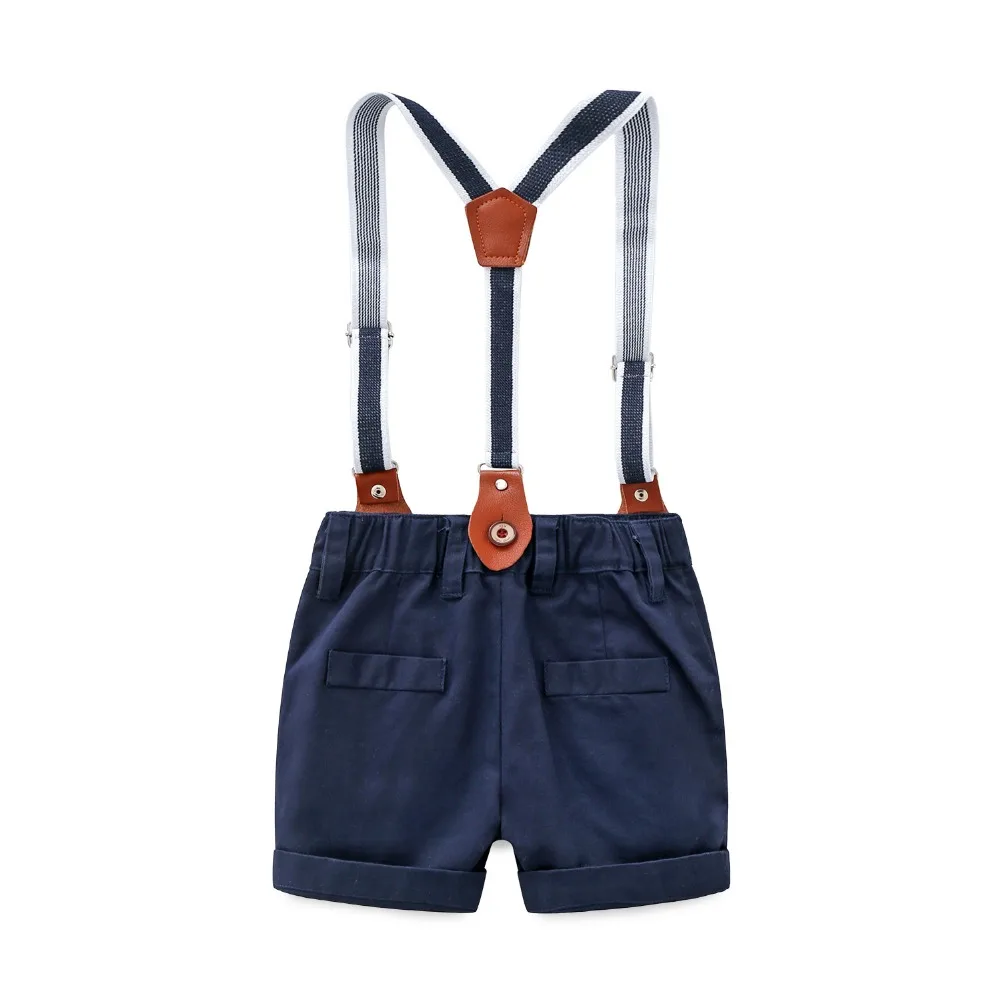 2019 summer Baby Boy Clothing Sets Childrens suits cotton Boys 3pcs sets short Sleeve Shirt+Suspenders trousers+bow tie Set |