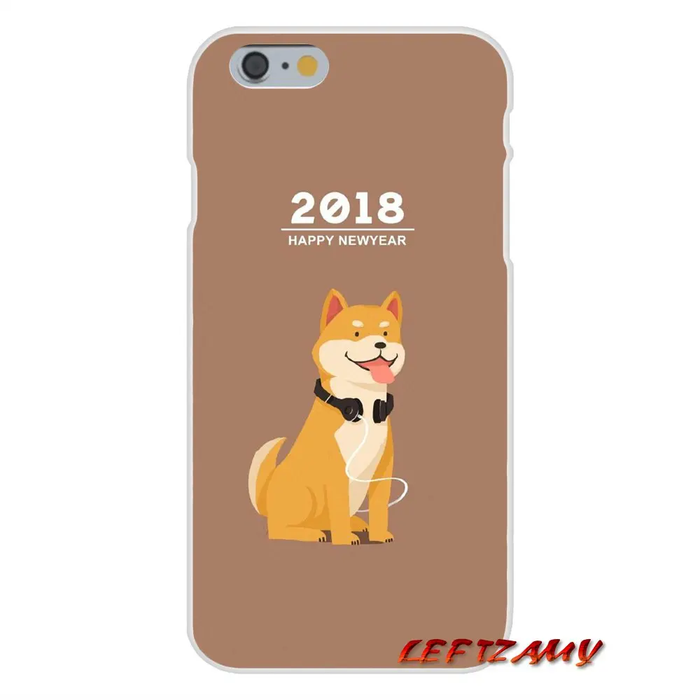 Для iPhone X 4 4S 5 5S 5C SE 6 S 7 8 плюс 2018 Happy Новый год милые аксессуары для собак телефон