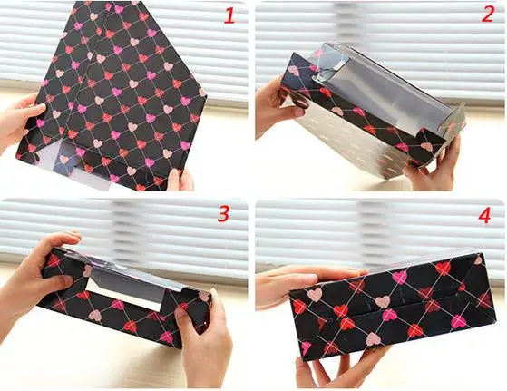 Сердце крафт-бумага стол органайзер DIY Настольный ящик для хранения файлов книги Канцтовары ручка карандаш держатель макияж Органайзер файл коробка