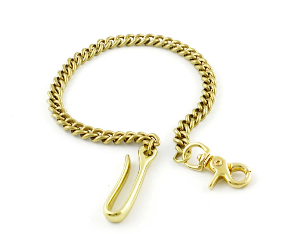 Цепочка для ключей из твердой латуни с крючком|solid brass|brass walletchain wallet chains |