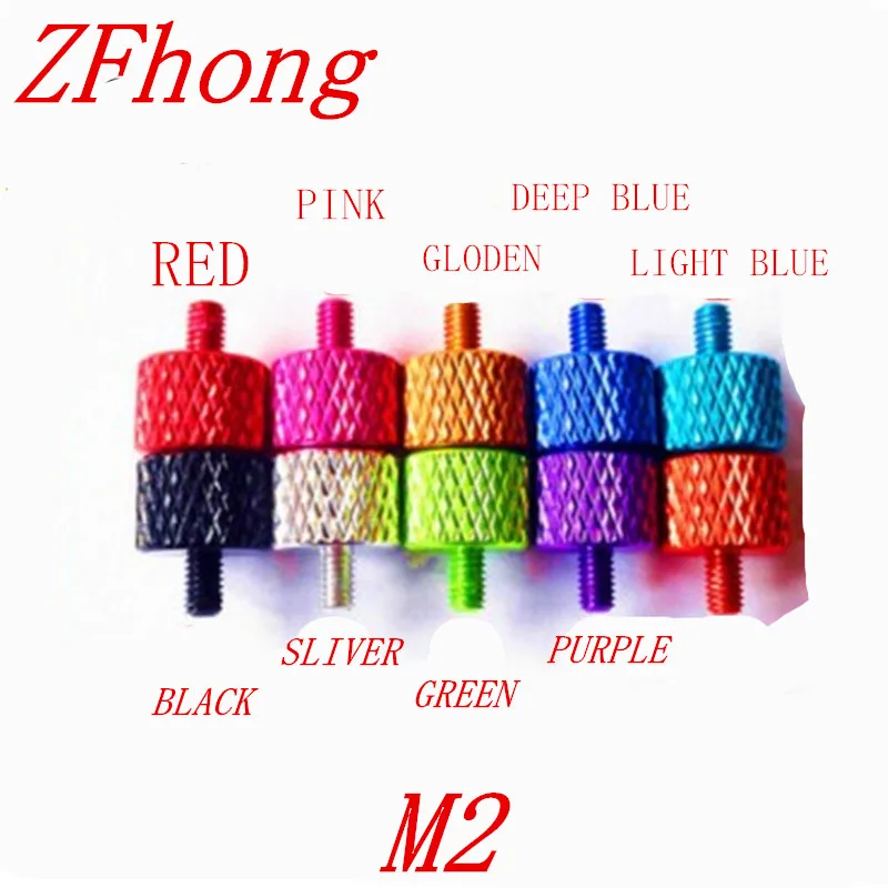 

20pcs M2*4/8/12/15 Aluminum Alloy Colourful Flat Head Thumb Screw /Round Head Knurling Hand Twist Screw/Hand Tighten Screws