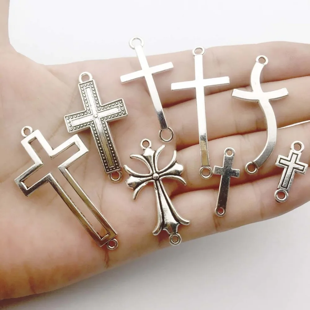 Винтажные подвески из цинкового сплава с крестом смешанные кулоны для рукоделия