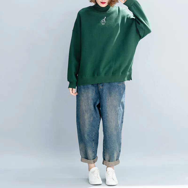 Johnature Новый 2018 утолщаются Плюс размеры повседневное водолазка для женщин