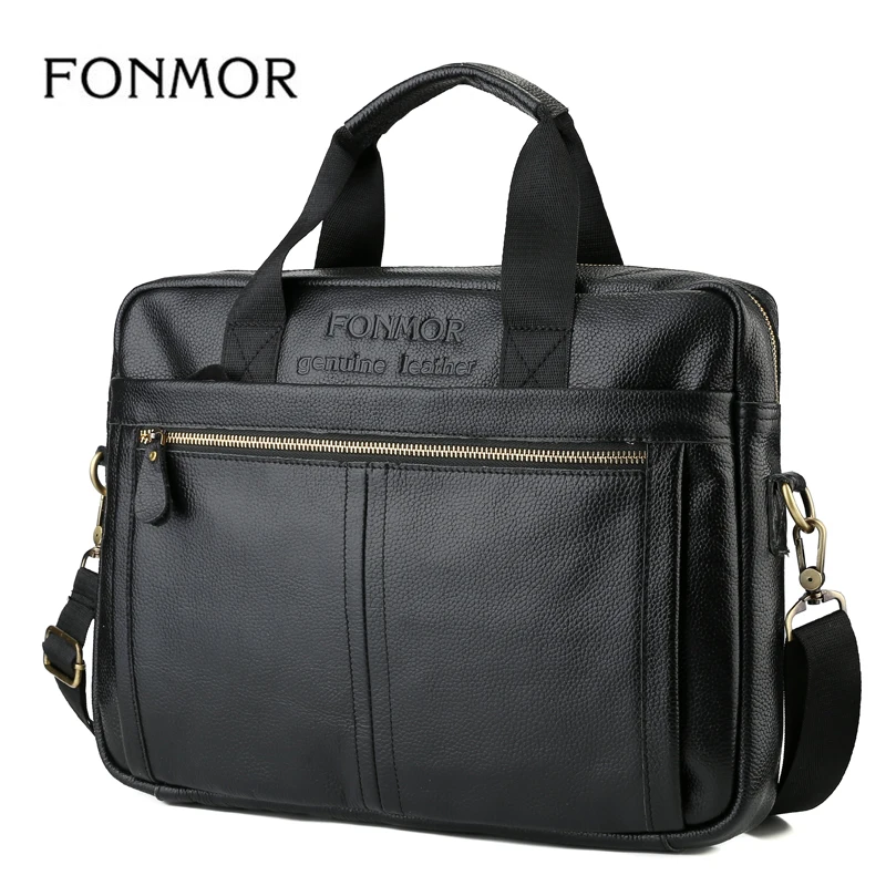 FONMOR многофункциональный мужской портфель из натуральной кожи высокое качество