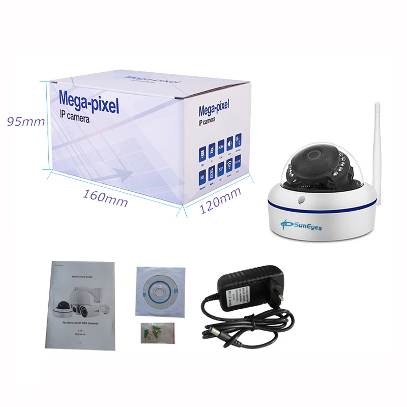 SunEyes SP V702W/V1802W Беспроводная HD Wifi купольная ip камера с 720 P и 1080 опционально|dome camera|dome