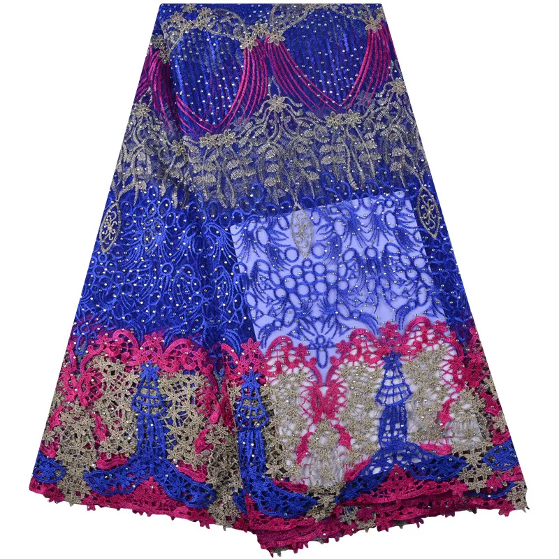 

African Net Lace Embroidery Fabric, Peach Gold Lace Fabric Good Quality For Bride, Newest Flower Tulle Lace Sewing A1387