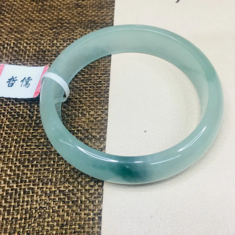 

Zheru Jewelry Pure Natural Jadeite Bracelet Natural Elegant Ice Bottom Blue Flower 54-62mm Female Gift A Class A Certificate