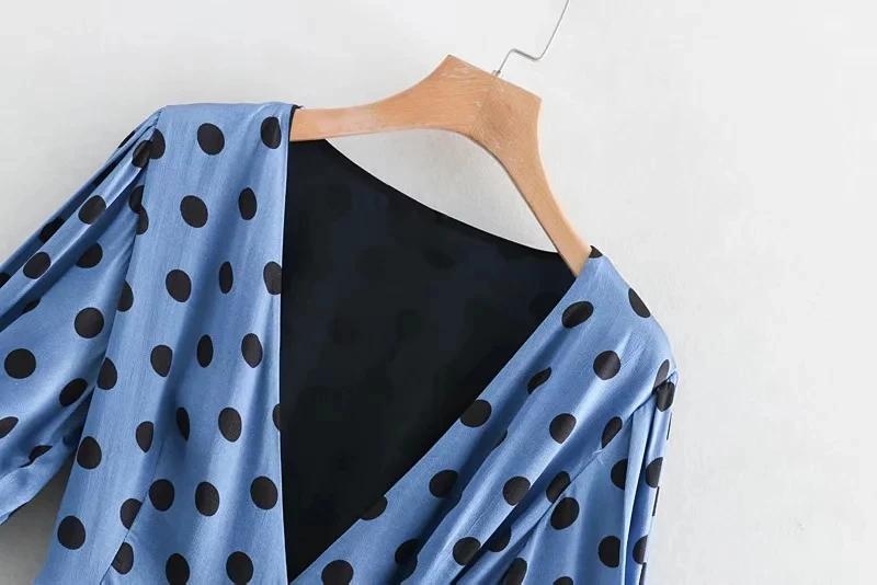2019 зимнее платье Для женщин Vestidos английский Стиль ланон ТРАПЕЦИЕВИДНОЕ в горошек