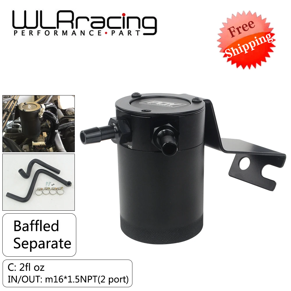 

Free Shipping 2 Port Aluminum Oil Catch Can For Subaru BRZ Toyota 86 Scion FR-S Baffled reservoir carburantreser WLR-OCC01BK