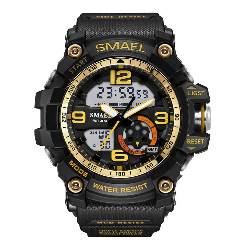

Men Sporty LED Luminous Dual Display Alarm Analog Digital Climbing Wrist Watch