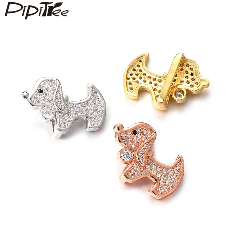 Очаровательные бусины Pipitree с изображением милого щенка медный белый золотой