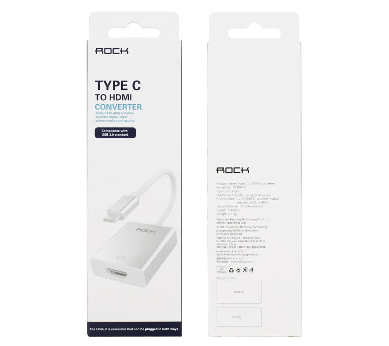 Original ROCK USB3.0 Type C to HDMI converter Conversion line HD Line Date Cable | Мобильные телефоны и аксессуары