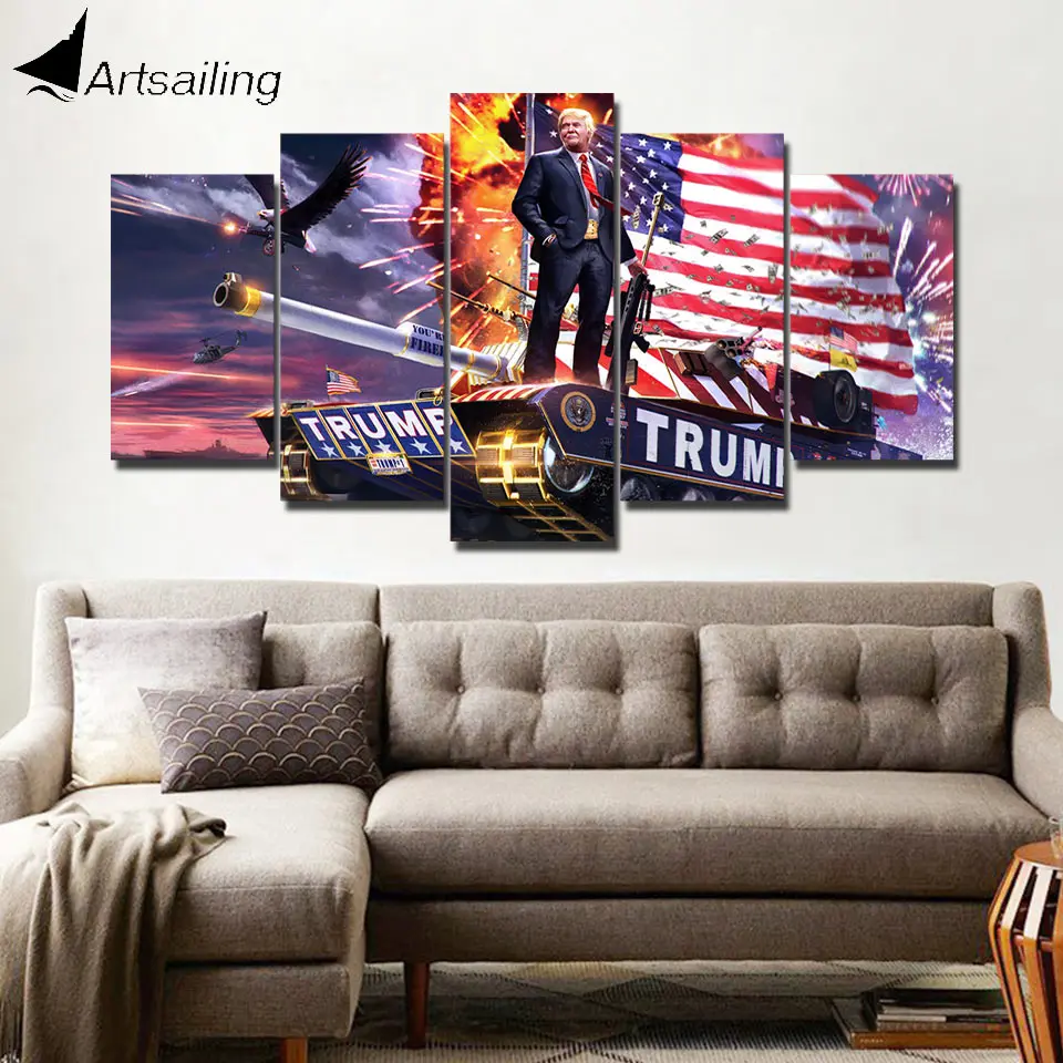 ArtSailing HD печать 5 шт Холст Искусство Дональд Трамп искусство стены украшение дома