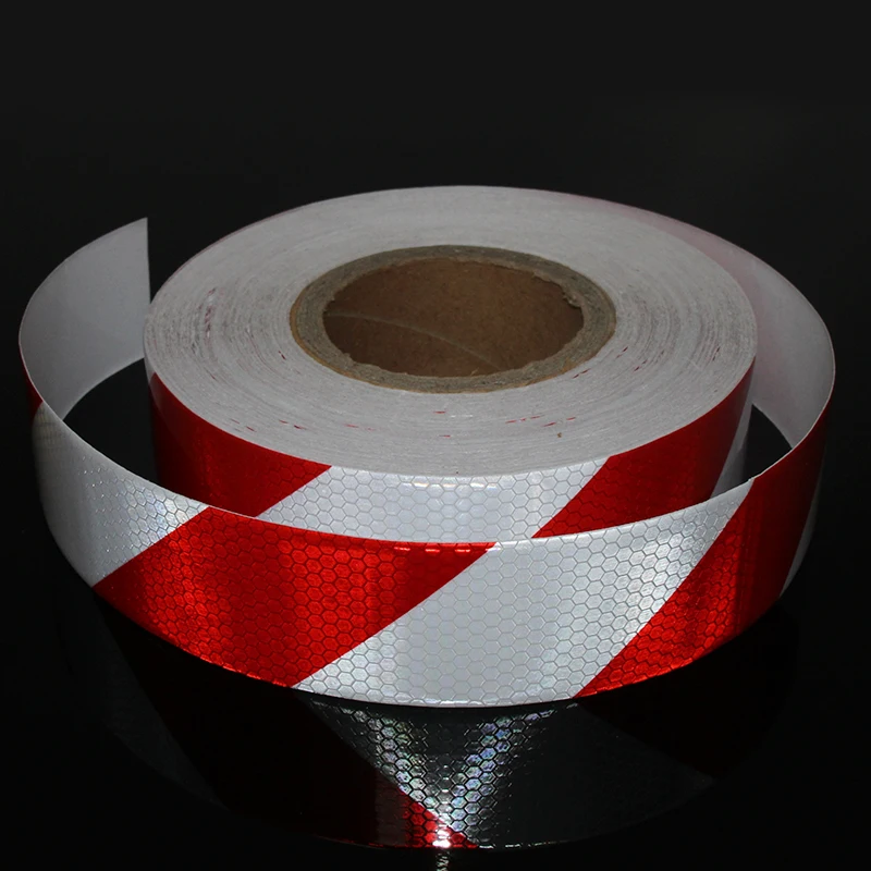 5 см в ширину новая белая красная решетка Светоотражающая наклейка лента