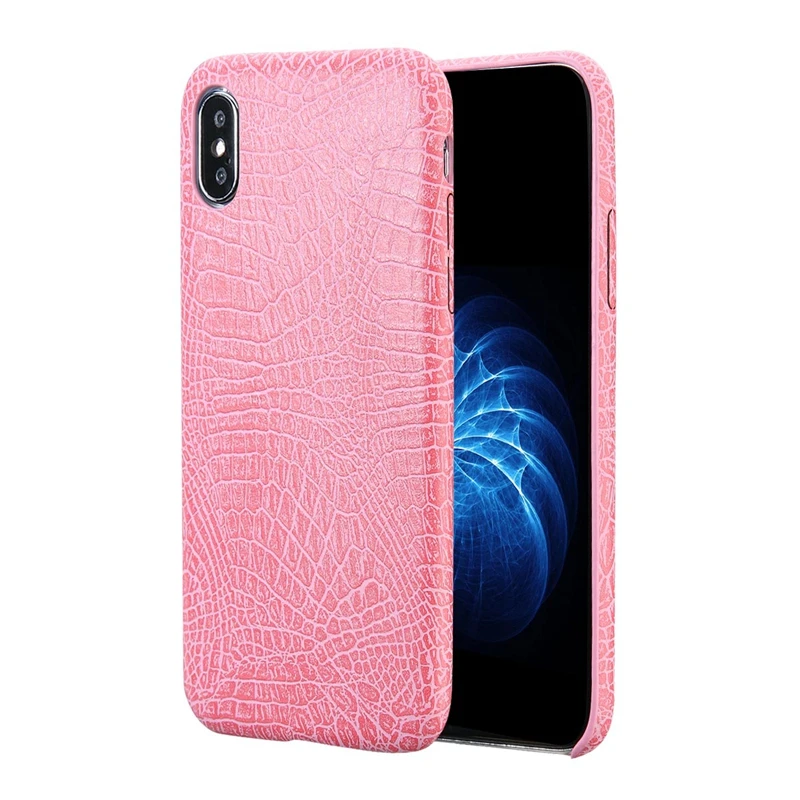 Lovebay крокодиловый узор PU чехол для телефона чехол для Iphone XS Max XR X 5 5S SE 6 6S 7 8 Plus высокое качество роскошная задняя крышка оболочка - Цвет: Розовый