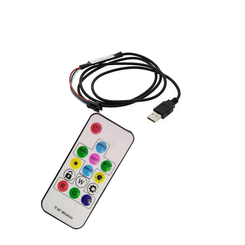 DC 5 В 1 м до 3 USB подключен полосы 5050 60leds/m WS2812B RGB 14Key RF контроллер ТВ