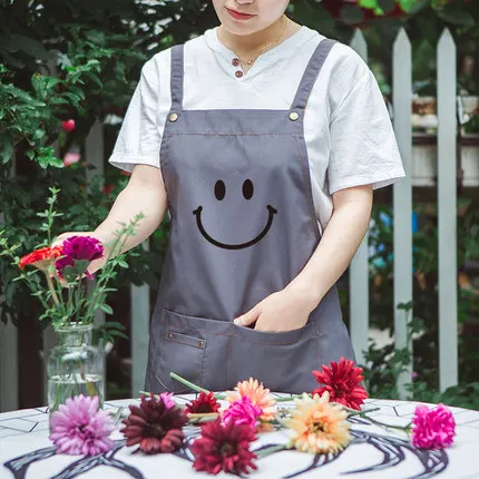 Smiley фартуки кафе студия макияж ногтей косметолога комбинезоны рабочая одежда супермаркет магазин - Цвет: 3