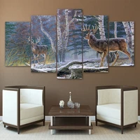 artryst canvas wall art posters prints canvas painting wall pictures for living room home decor 5 panel frames animal deer