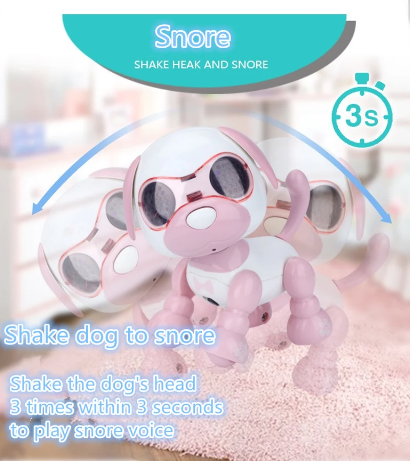 Educational toys Electric pet dog robot With Touch Sensor Recording Snore Blow Led Light Child Toys Gift VS Walk Dinosaur | Игрушки и