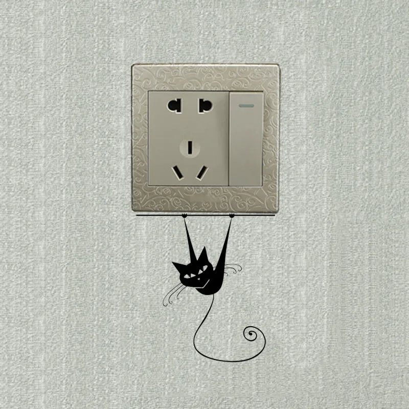 Сиамская кошка на ветке забавный стикер для выключателя с изображением