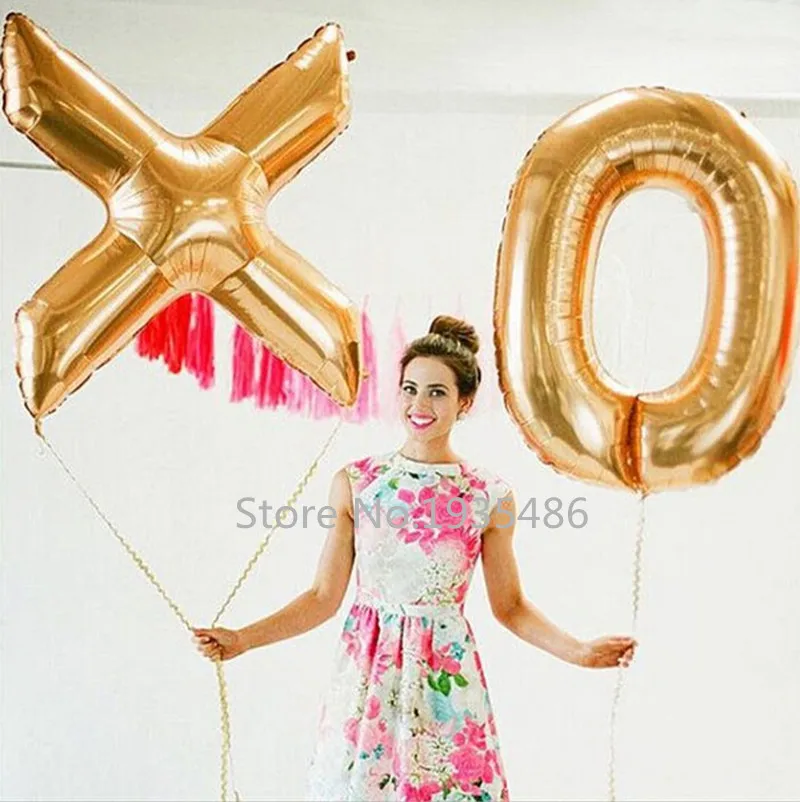 

40 inch new Gold silver Number Letter Foil balloons balls party home decoration birthday balloon wedding ballon air balloons