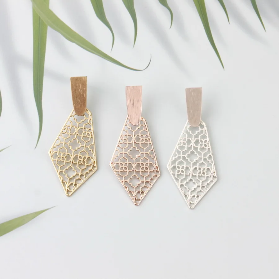 MATTED GOLD Jewelry Gia висячие серьги филигранные кованые металлические абстрактные