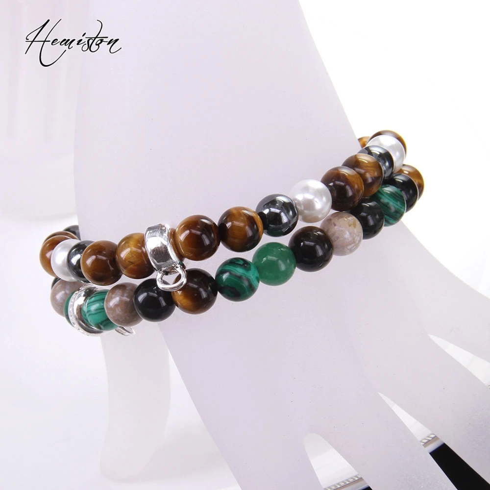 Томас смешивания с тигровый глаз жемчужные бусы Для женщин звено цепи цепного