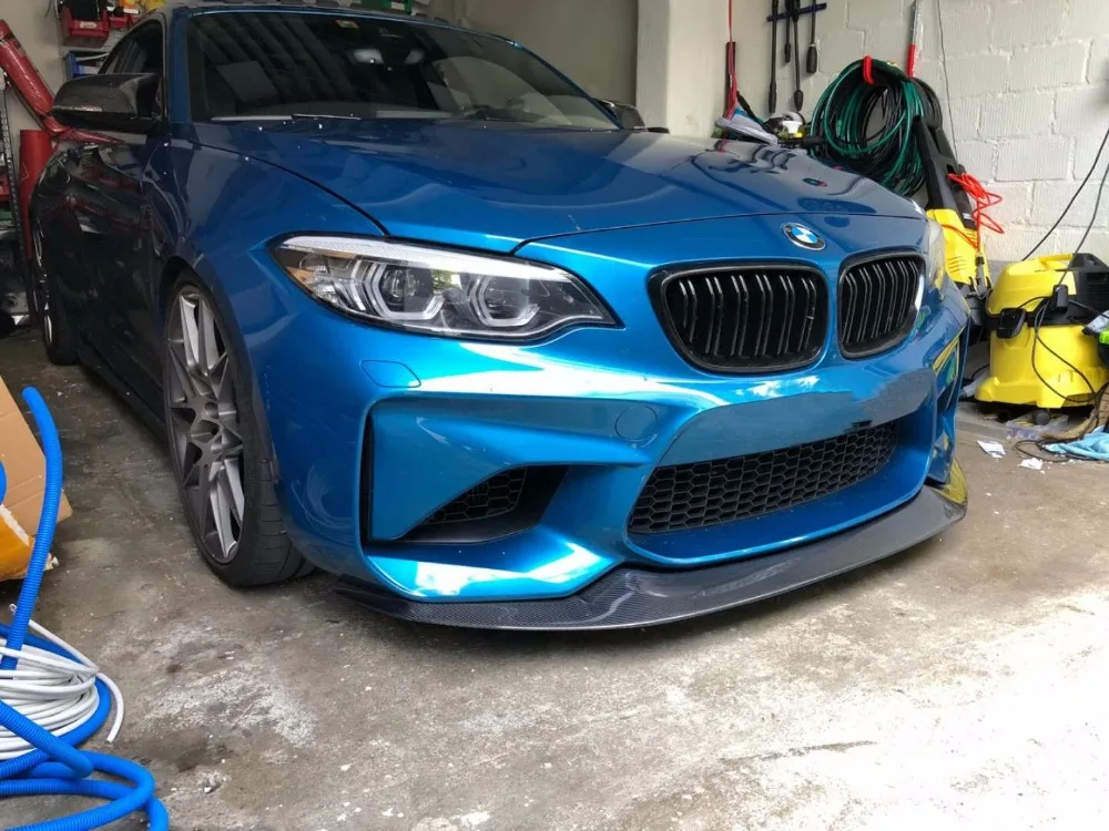 F87 M2 GTS I стиль углеродное волокно переднего бампера нижняя полоса для установки