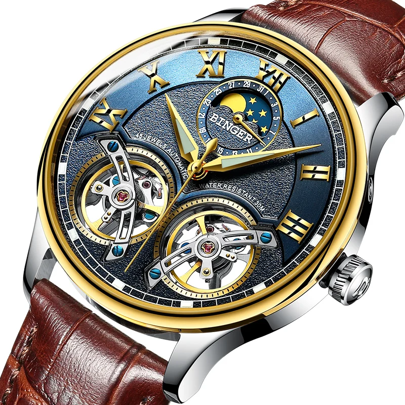 Часы наручные Binger Мужские механические водонепроницаемые 8606 м|hombre|hombre reloj |