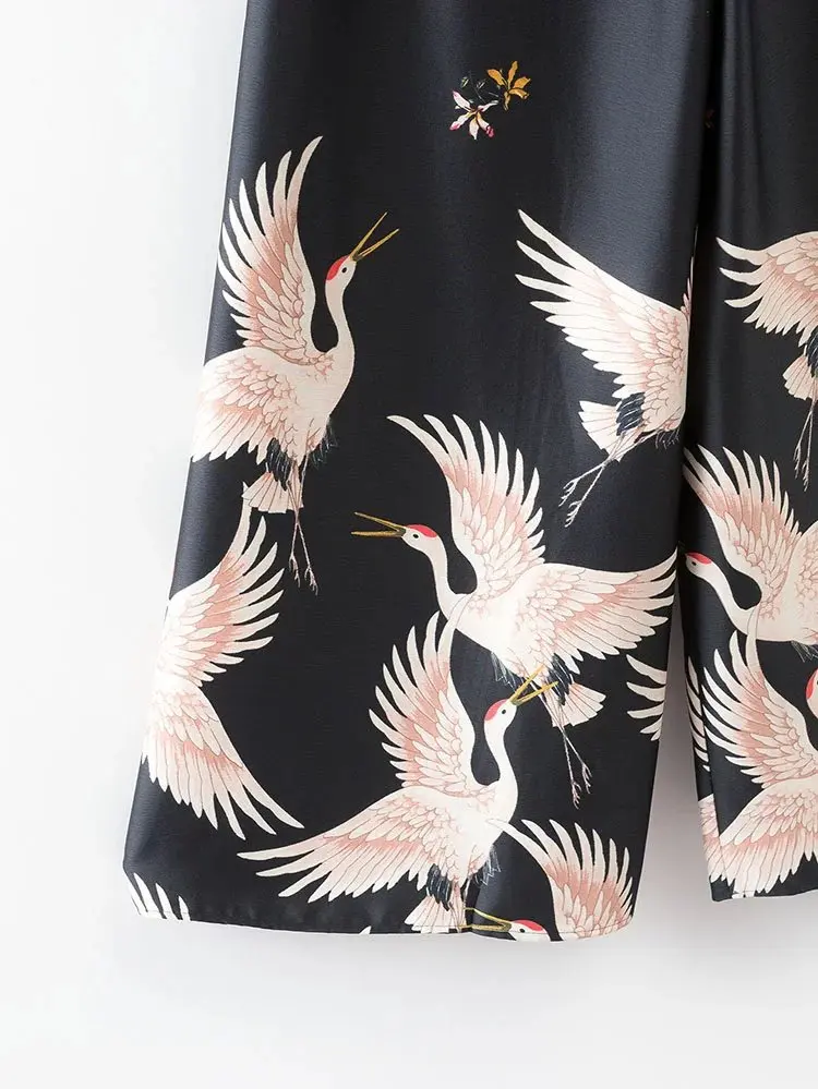 2018 европейский и американский бренд модные широкие брюки с принтом в стиле ретро