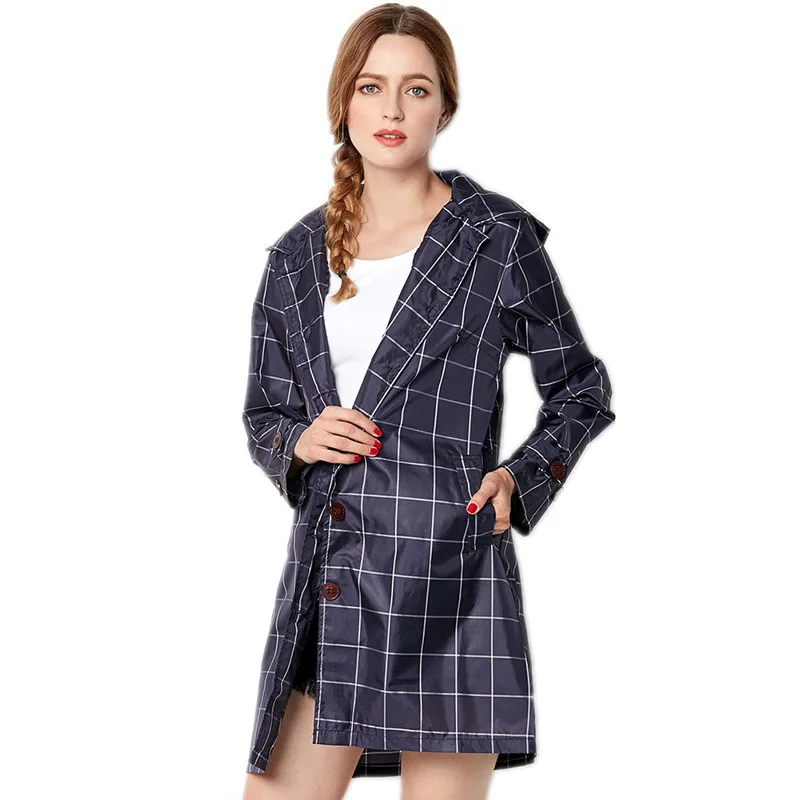 Водонепроницаемый женский дождевик с капюшоном длинный дышащий пончо уличная