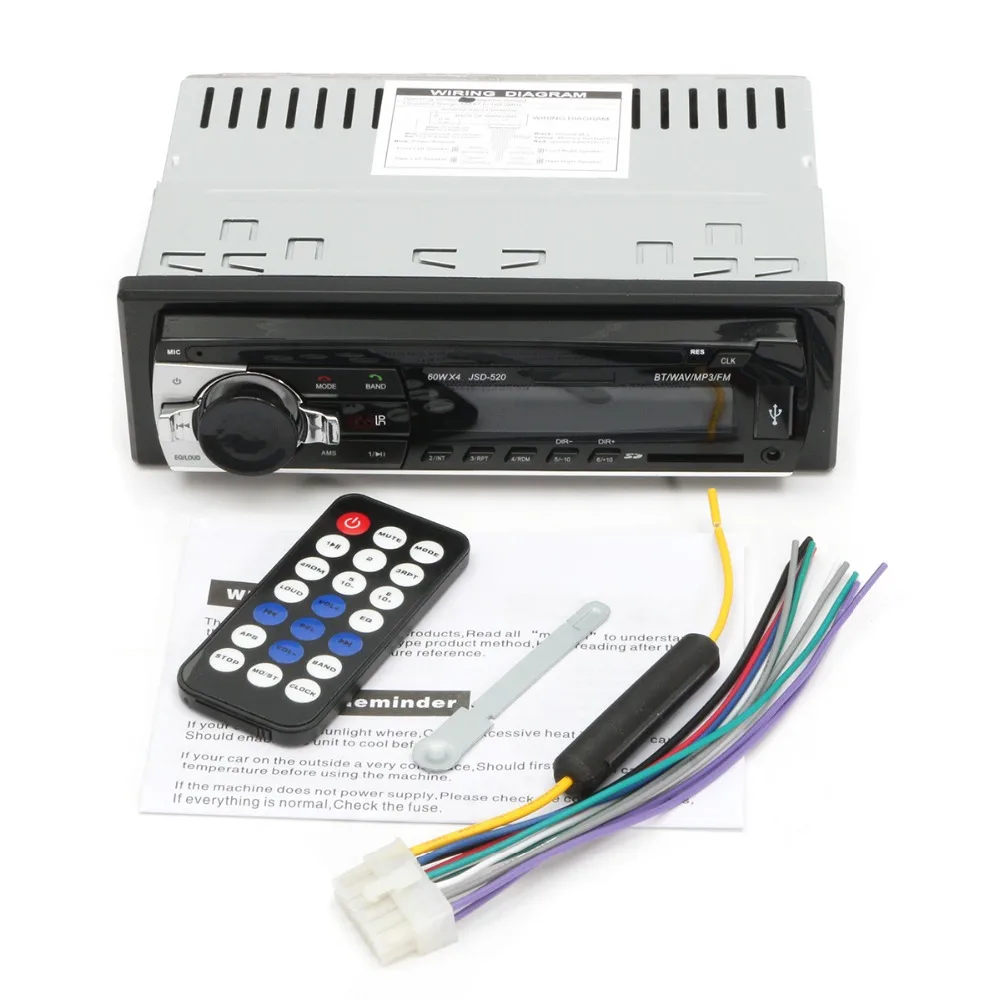 12 V-24 V Автомобиль Радио bluetooth Авто аудио стерео проигрыватель Поддержка телефон AUX-IN MP3 FM USB 1 Din дистанционного Управление в приборной панели