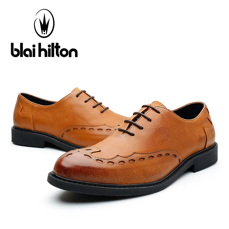 Blai Hilton 2017 Fashion men shoes Genuine Leather Breathable/Comfortable Business Men's Casual Shoes | Обувь