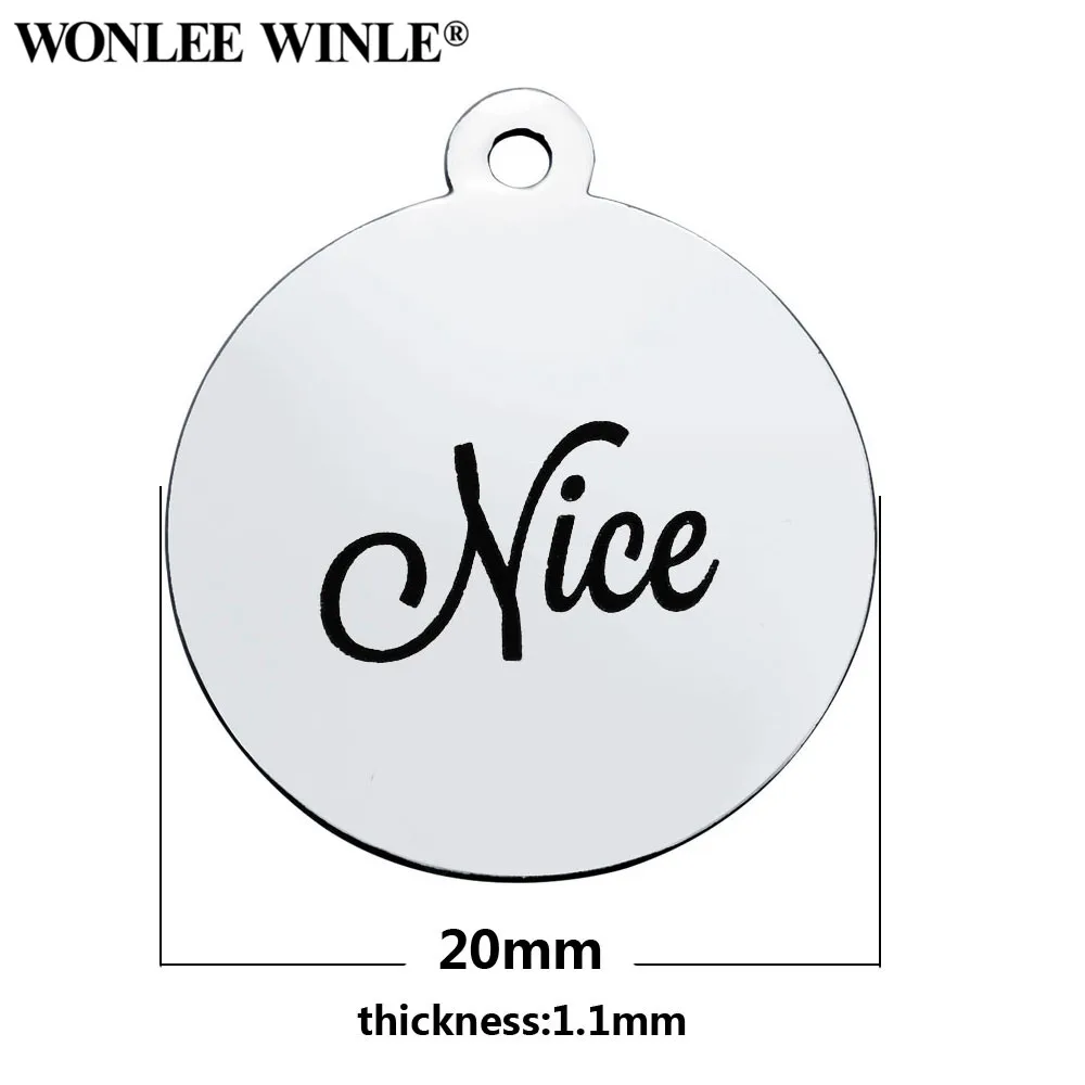 Wonlee Winle 316l нержавеющая сталь мир Будьте счастливы вдохновляющие буквы круглые