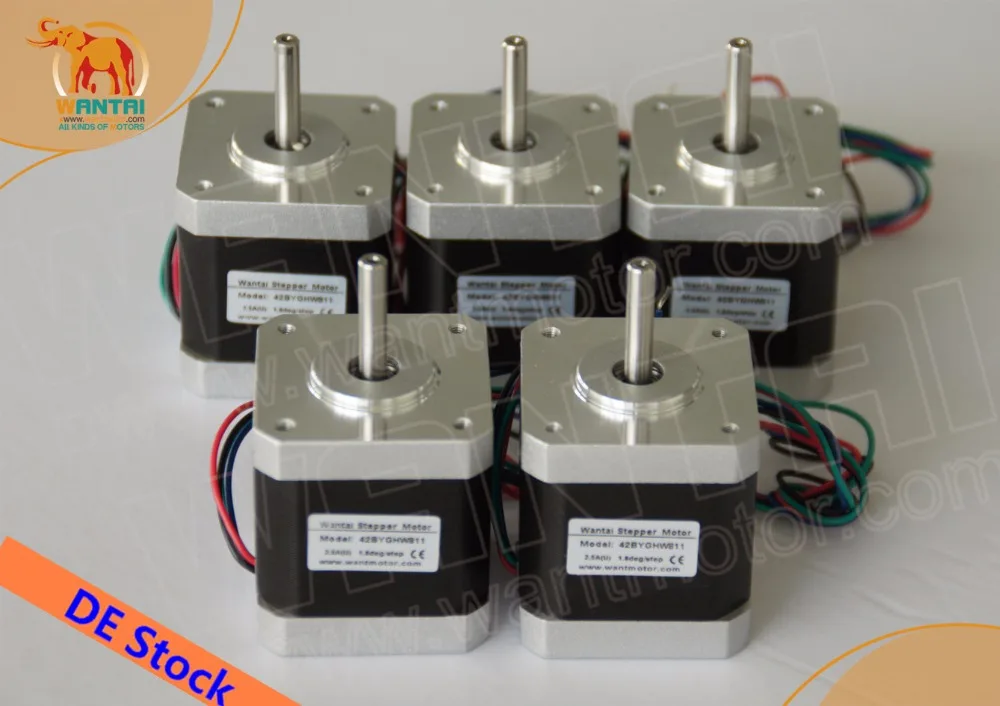 5 шт. шаговый двигатель Wantai 4 lead Nema 17 42BYGHW609 56oz in 40 мм 1.7A3D принтер xyz Repra|nema stepper motor|nema
