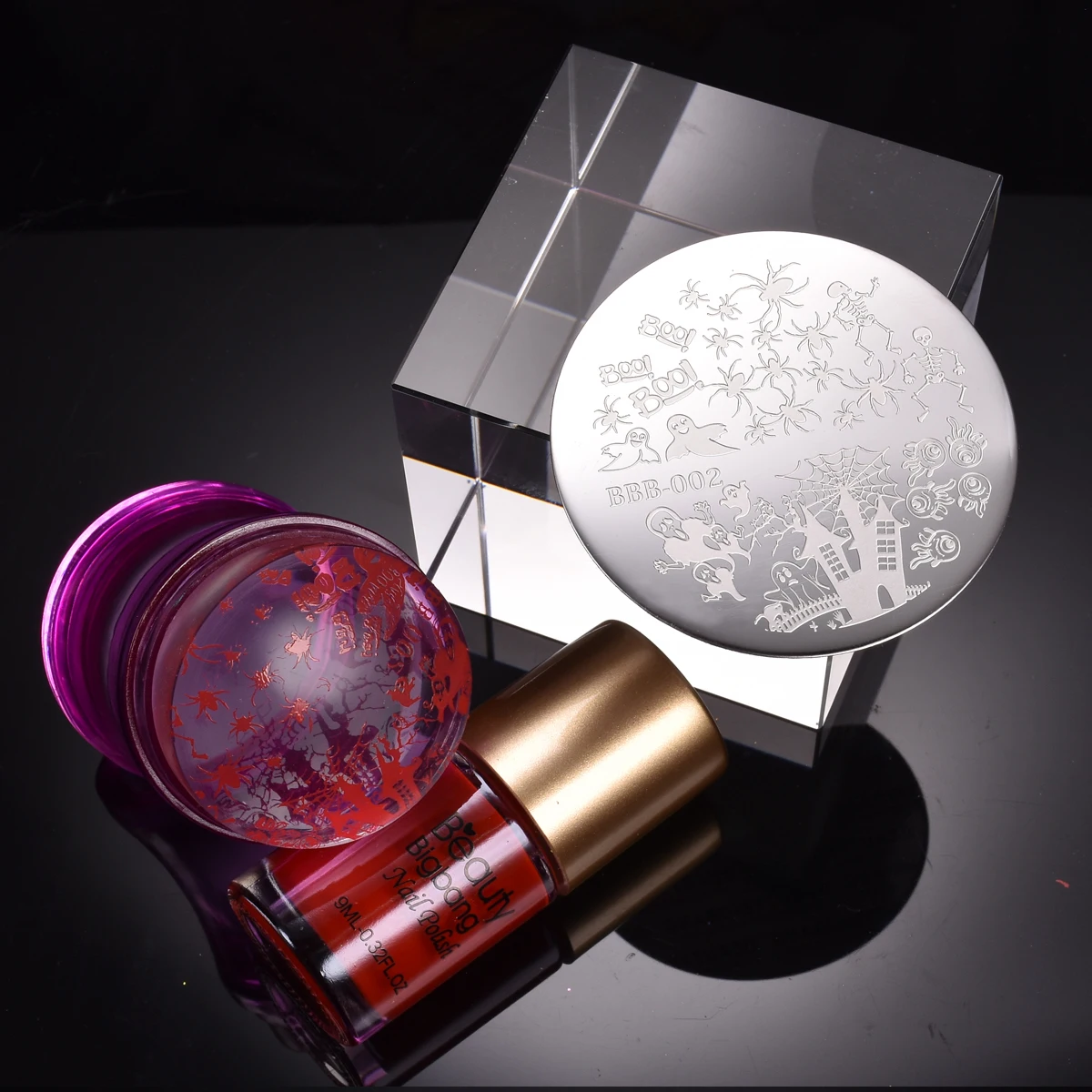 BeautyBigBang круглый трафарет 5,6*5,6 см для ногтей Хэллоуин волшебник тематическая пластина для дизайна ногтей шаблон для штамповки ногтей пластины BBB-002