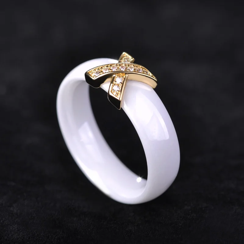 Dazz бижутерия из керамики набор сережек кольца белая керамика Aretes AAA циркон буквы X