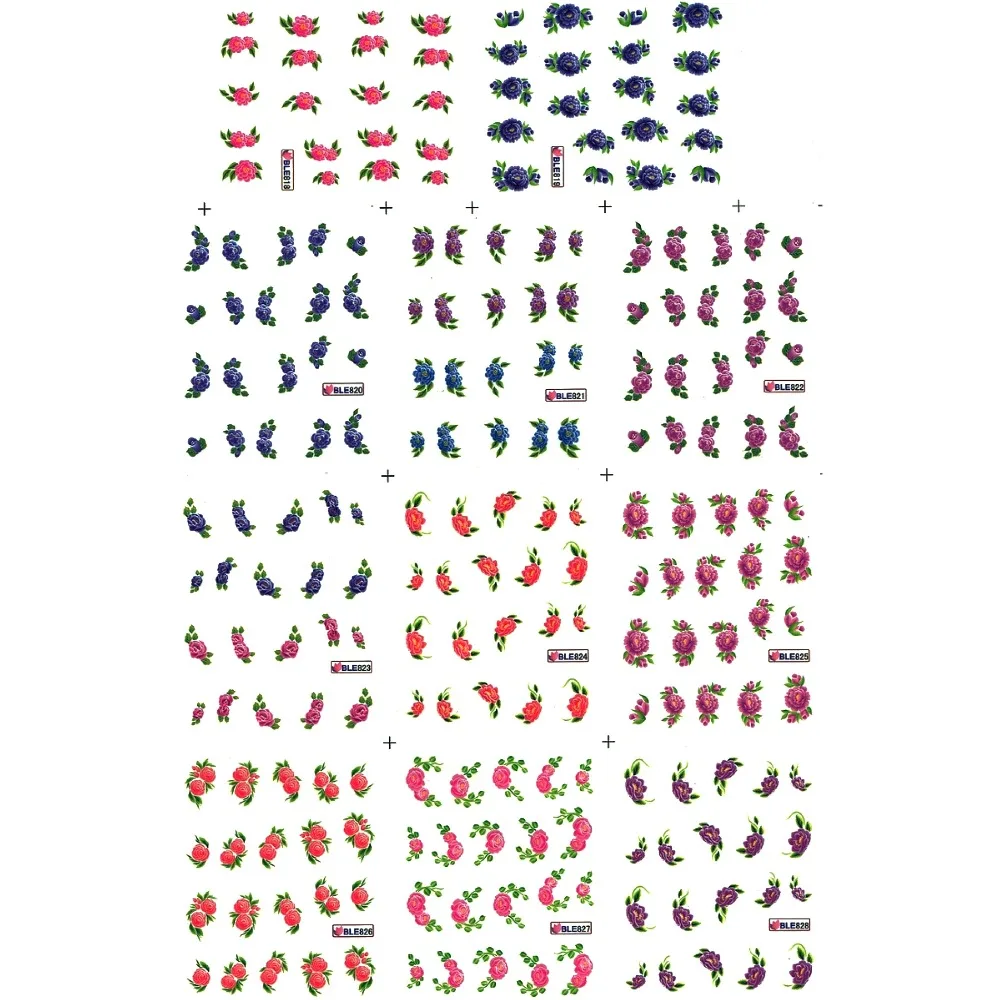 11 упаковок/партия наклейки для ногтей|nail sticker|nail artwater decals |