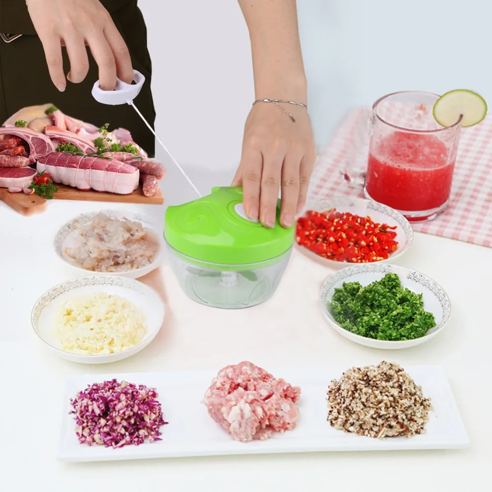 Manual Food Chopper Fruit Vegetable Garlic Shredder Multifunction Hand Pull Meat Mincer Blender Mixer Food Processor Crusher