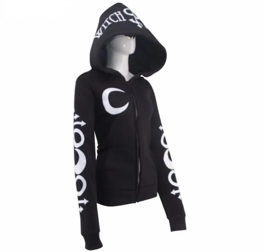 Новое поступление Для женщин толстовки Панк Moon письма печатаются кофты