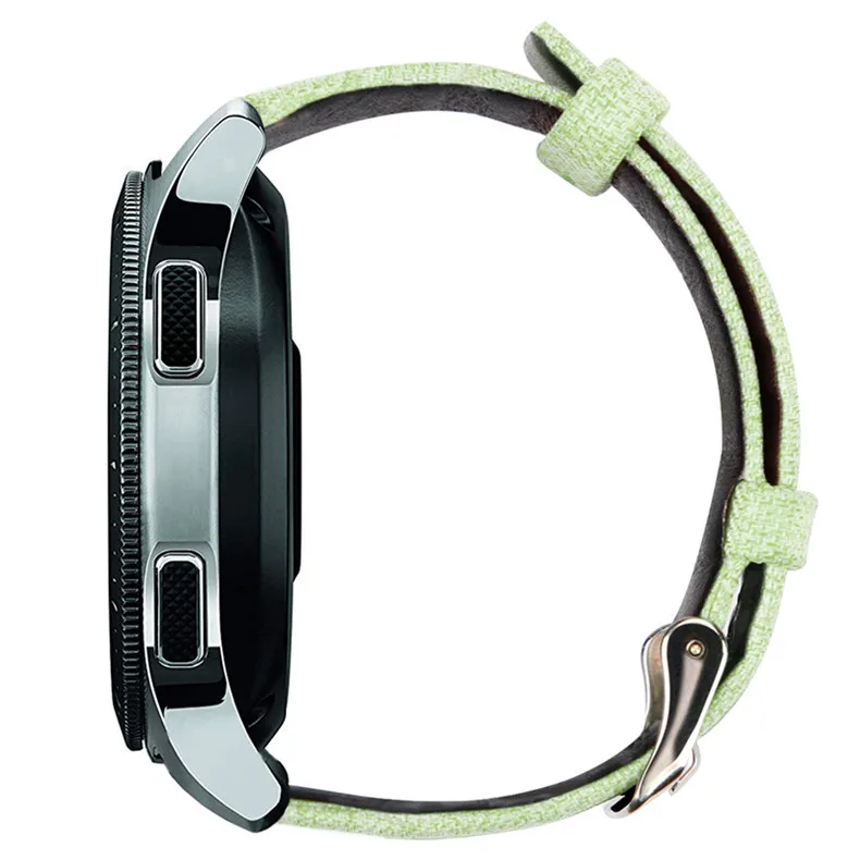Спортивный нейлоновый+ кожаный ремешок для samsung Galaxy Watch 46 мм/gear s3, ремешок для часов, повседневный джинсовый холст, сменный Браслет 22 мм