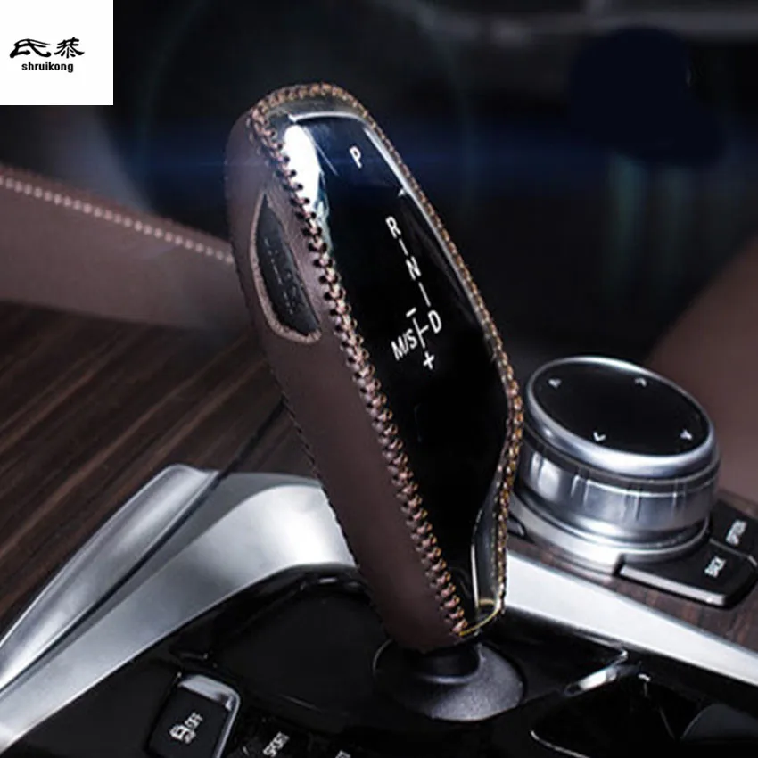 

1 шт., защитный чехол из натуральной кожи для рычага переключения передач для 2018 BMW 5 серии G30 525 528 530 540