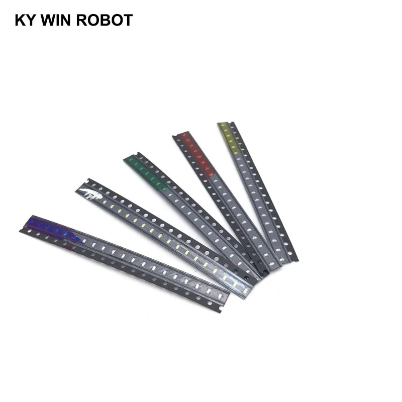5 цветов x20 шт = 100 SMD 0603 светодиодный комплект супер яркий