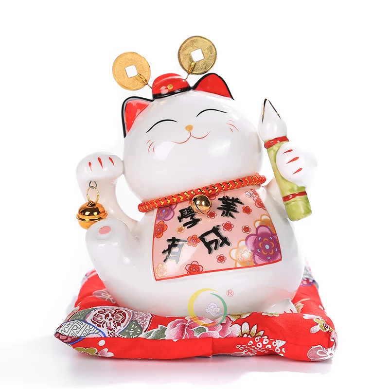 6 дюймов Maneki Neko керамический счастливый кот домашний декор фарфоровые украшения