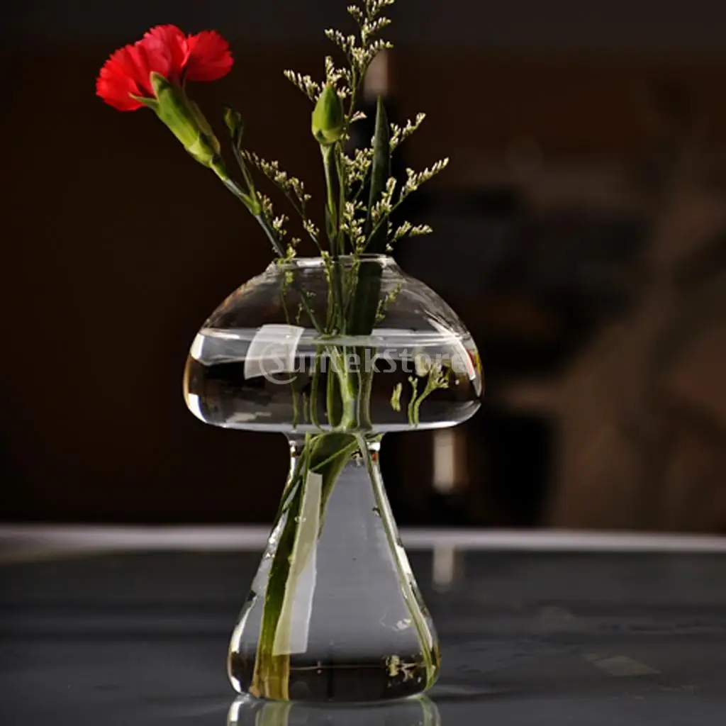 Прозрачная стеклянная ваза для украшения растений цветов грибов|vase bottle|glass vaseclear