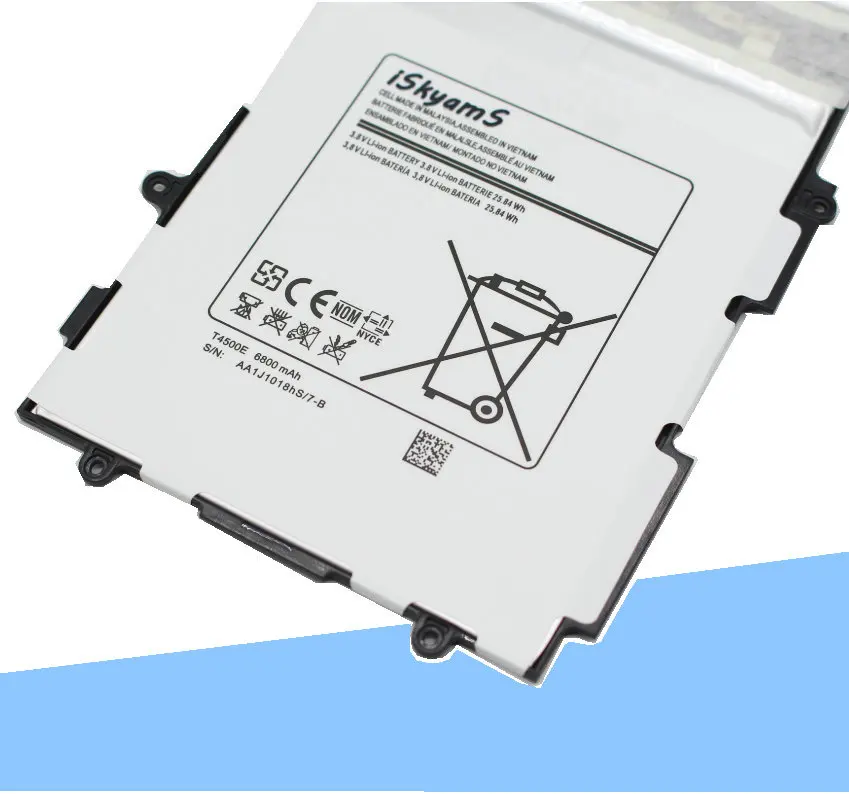 Сменный аккумулятор iSkyamS 1x6800 мАч T4500E / T4500C для Samsung Galaxy Tab Tablet 3 10 1 P5200 P5210 P5220 P5213 -