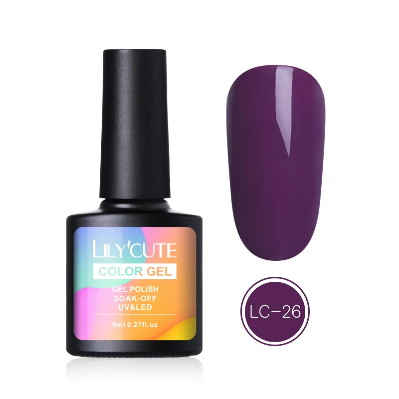 LC26 LILYCUTE 8 мл Хэллоуин УФ-гель для ногтей чистый цвет ногтей гель лак светодиодный Полупостоянный гель лак праймер для ногтей гель - Цвет: LC26
